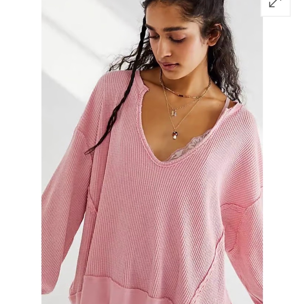 NWOT Free People We The Free Buttercup thermal in Strawberry Crème - Picture 2 of 5